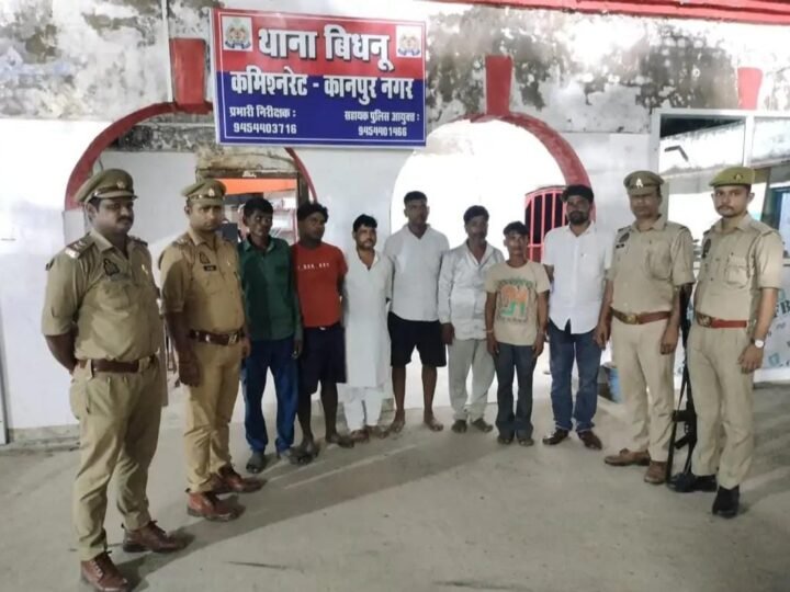 नमक फैक्ट्री के पास जुआ खेलते सात गिरफ्तार