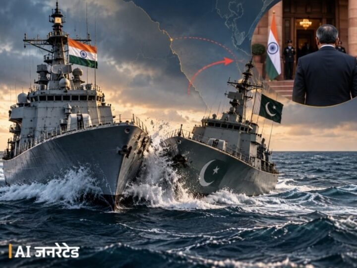 पाकिस्तानी नेवी जहाज अरब सागर में भारतीय युद्धपोत से टकराया