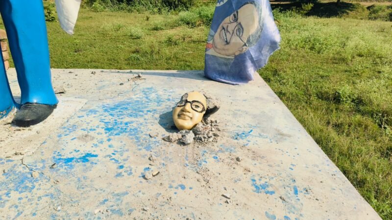 सजेती में तीसरी बार तोड़ी गई डॉ. अंबेडकर की प्रतिमा