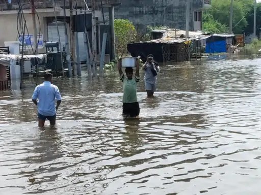 लखनऊ में बाढ़…कारें डूबीं, गली के कुत्ते भी पहुंचे छत पर