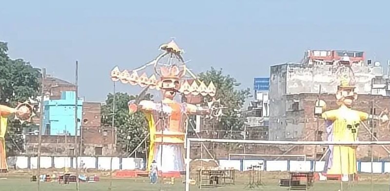 चकेरी एयरफोर्स मैदान में 50 फीट ऊंचे रावण का होगा दहन