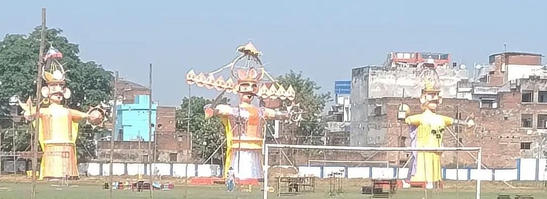 चकेरी एयरफोर्स मैदान में 50 फीट ऊंचे रावण का होगा दहन
